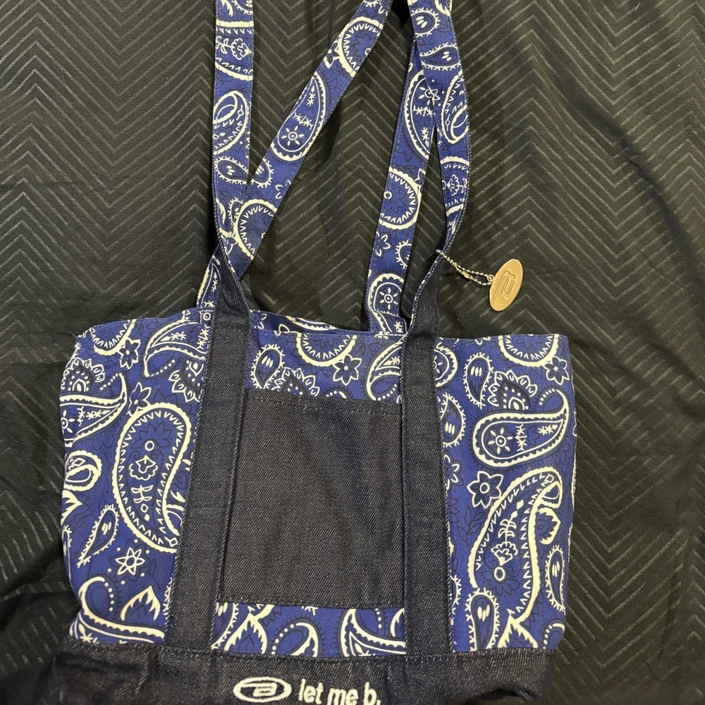 Let Me B Blue Paisley Tote Bag